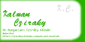 kalman cziraky business card